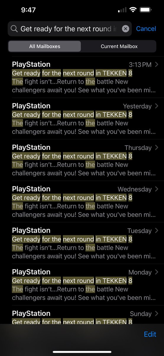 OneofmanyMOs's tweet photo. At this point I’m incredible curious to see how many days in a row PlayStation is going to send me the exact same marketing email. 11 days and counting! https://t.co/cm8GIipWrV