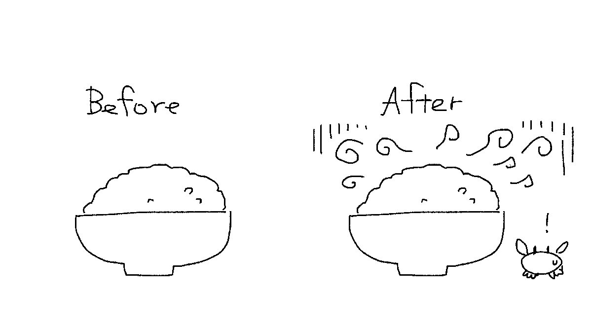 どんよりさせると「このごはん大丈夫?食べたらおなかこわさない?」という雰囲気が容易に出せるのも面白いなって今日初めて気づきました 