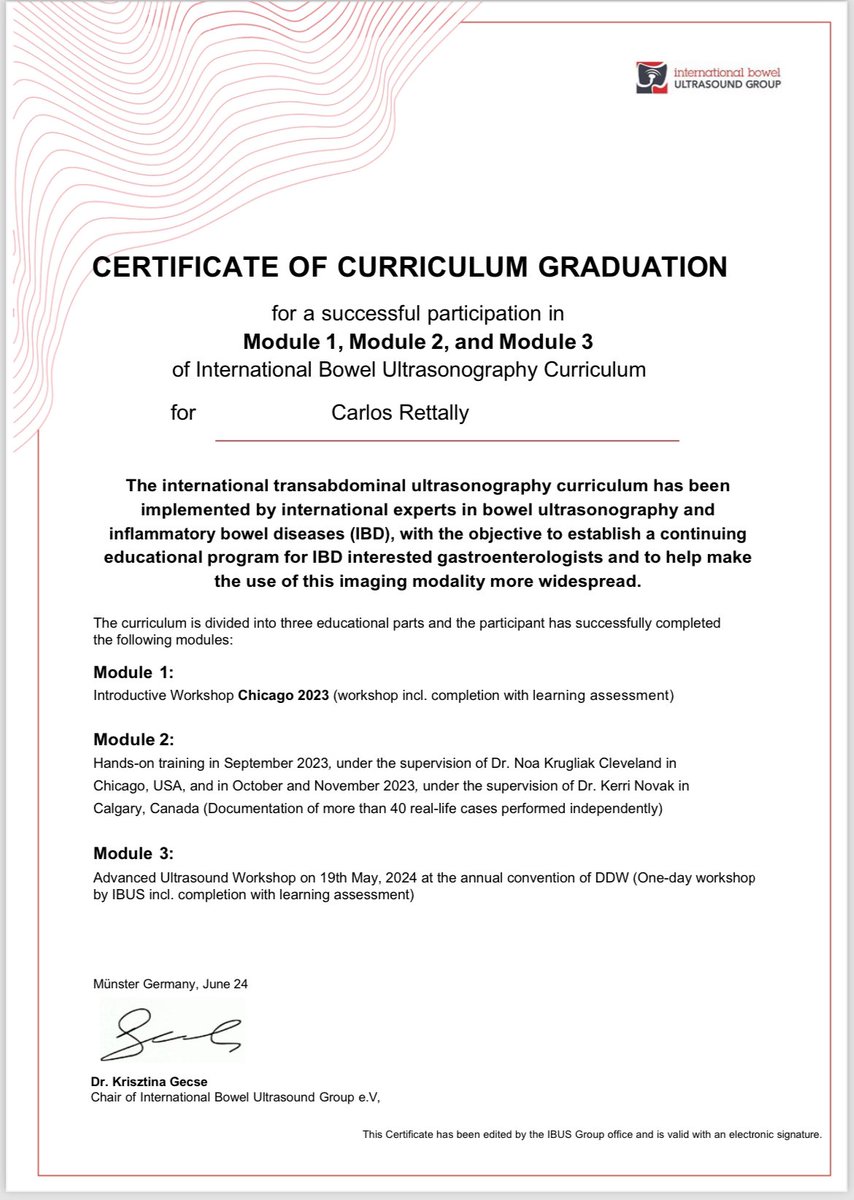 carlos rettally (@elrets) on Twitter photo Thrilled to join in this celebration with my own CERTIFICATE
Thank you <a href="/BowelUltrasound/">InternationalBowelUS</a> and my very patient teachers <a href="/KrugCleveland/">Noa Krugliak Cleveland, MD</a> <a href="/novakkerri/">Kerri</a> and <a href="/CathyLuMD/">Cathy Lu</a>
Now: better care for GI patients and those with IBD in 🇵🇦
#research #IBS #IBD
<a href="/GastroAsociados/">Gastroenterólogos Asociados</a> <a href="/PacificaSalud/">Pacífica Salud</a> Thrilled to join in this celebration with my own CERTIFICATE
Thank you <a href="/BowelUltrasound/">InternationalBowelUS</a> and my very patient teachers <a href="/KrugCleveland/">Noa Krugliak Cleveland, MD</a> <a href="/novakkerri/">Kerri</a> and <a href="/CathyLuMD/">Cathy Lu</a>
Now: better care for GI patients and those with IBD in 🇵🇦
#research #IBS #IBD
<a href="/GastroAsociados/">Gastroenterólogos Asociados</a> <a href="/PacificaSalud/">Pacífica Salud</a>