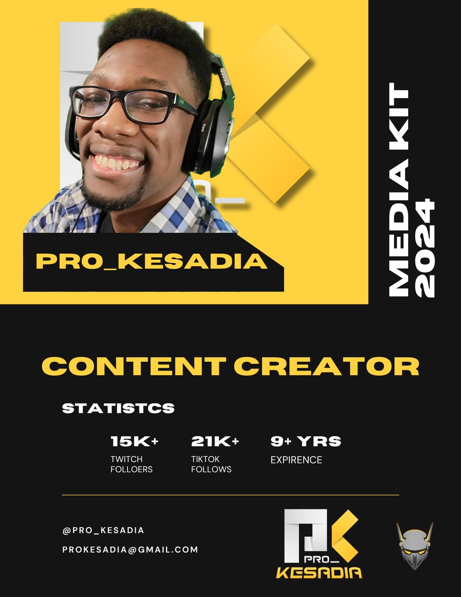 Pro_Kesadia's tweet image. Decided to update the Media Kit. If you are looking for a Content Creator who has that charisma, that quality, the experience, the presence and so much more!? Then look no further!
Can't wait to work with you! Email ProKesadia@gmail.com
(Retweet and spread the word!)