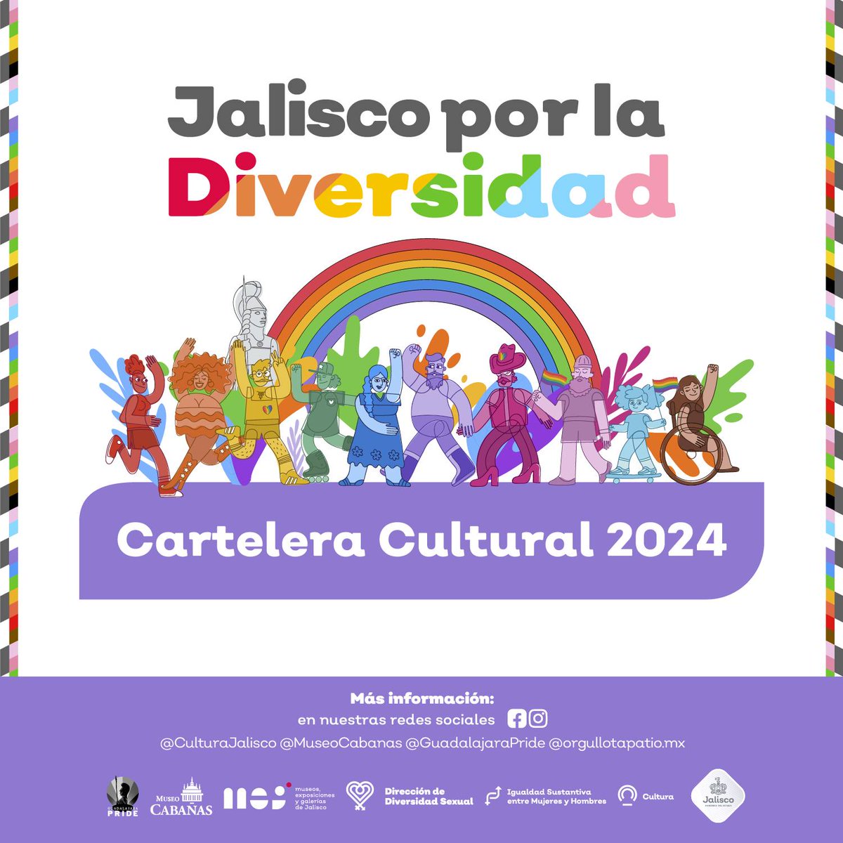 GobiernoJalisco's tweet photo. 🏳️🌈🌈 Conoce y participa en las actividades culturales para celebrar un #JaliscoDeIguales. Habrá performance, danza, exposiciones, conversatorios y mucho más. Celebremos juntos la igualdad, el respeto y la inclusión.
Descarga el programa completo en https://t.co/QrGuTDA2ax. https://t.co/CkxgKRiK4c