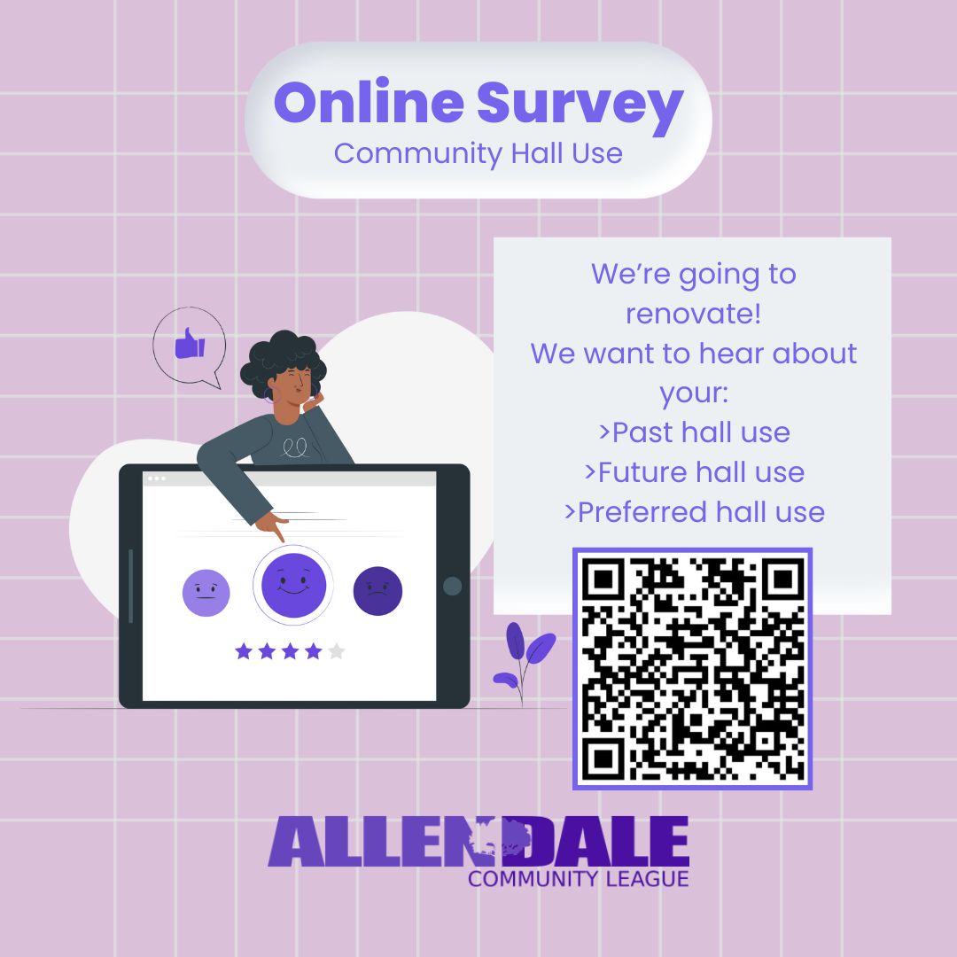 We want to hear from you! We're starting to plan hall renovations and want to know…
How have you used the community hall in the past?
How would you like to use the hall?
How are you using the hall now?

Survey:
allendalecommunity.ca/take-our-hall-…

#allendaleyeg