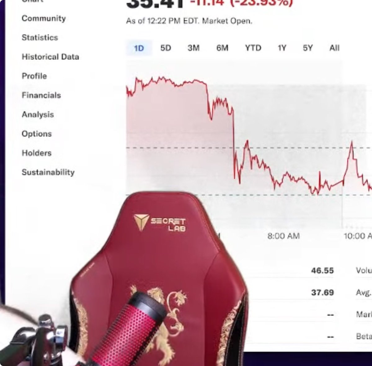 sentforglory's tweet photo. this is my last tinfoil… $GME 

but holy shi this is to good to be true 

the game of thrones tinfoil is correct 

In his livestream his chair has the lannister logo 

Roaring kitty is cersei in this clip 

THE TRAP IS IN 🪤

#GME https://t.co/Vwlxvu9x5J
