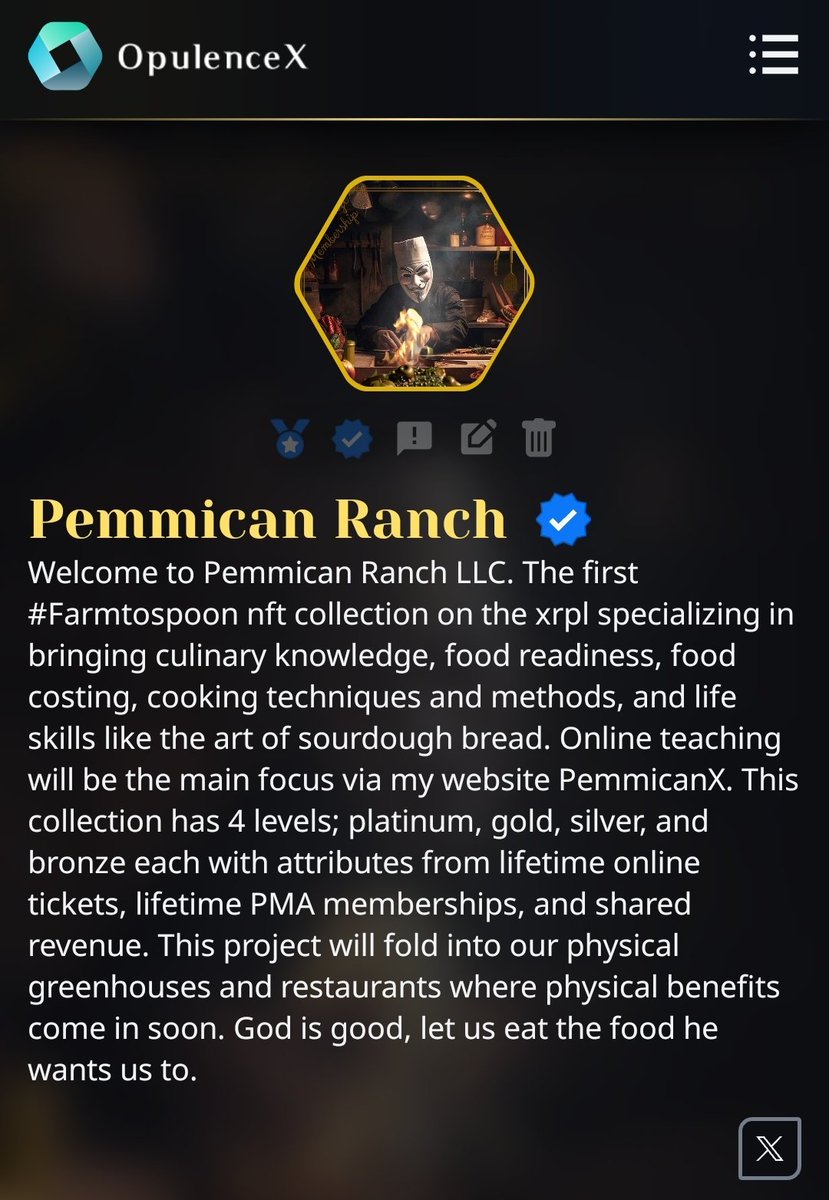 Collection now verified and part of the Opulence Arts Society. #XRPL #XRP #NFTs