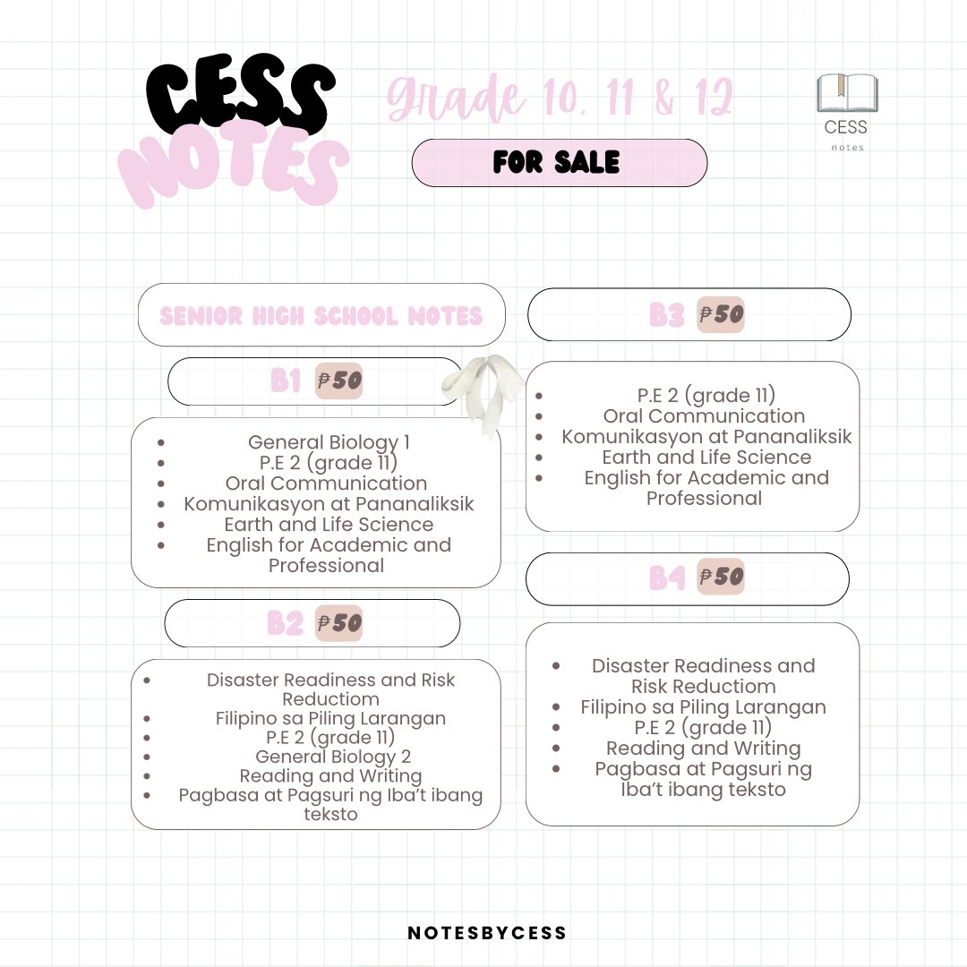 0813kartt's tweet photo. wts lfb ph 

☻ grade 10 &amp; SHS notes for sale❕️
⤷ ₱50 each bundle!

- payments first policy 
- mop: gcash
- shared via gmail / gdrive
- no refunds

dm if interested ! 💌

t. shs g11 grade 11 stem humss abm gas notes g10 g12 grade 11 grade 12 #studytwtph #studytwt https://t.co/Td5an6x9ry
