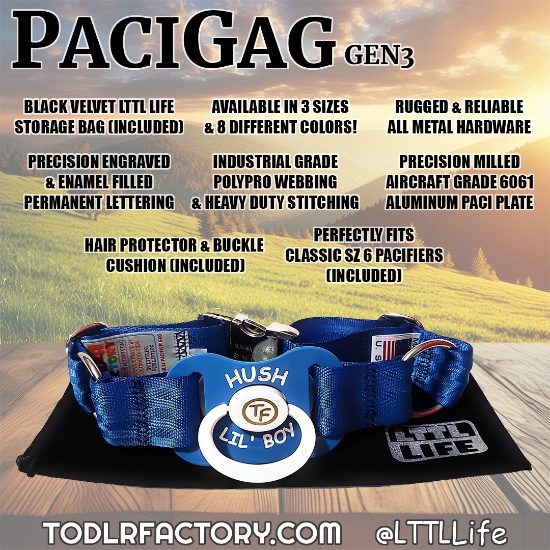 Heya Kiddos! 
They're finally here! The All New Gen 3 PaciGags are shipping now! Made by Littles, for Littles in Colorado USA  

Get yours at:  
TodlrFactory.com
Or 
TodlrFactory.Etsy.com 

#ageplay #agere #abdldiapers #diapergirl #diaperboy #babyfur #diapers #pacifier