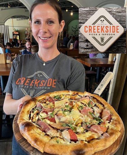 creeksideSA's tweet photo. Pizza of the Month, "GIVE PEACH A CHANCE." Ricotta, light mozzarella,  sliced peaches, prosciutto, hot honey, fresh basil, balsamic glaze, shaved parmesan. This month's pizza comes to us from (new mom-to-be) Natasha Feldman. Open daily at 11AM #pizza #RestaurantLife #foodlovers https://t.co/YLccP68ntX