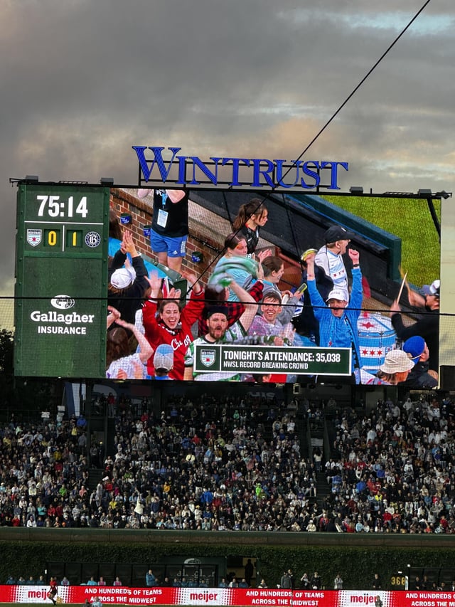 Tonight’s San Francisco Bay FC @ Chicago Red Stars Match Breaks NWSL Attendance Record at 35,038 at Wrigley Field on Saturday, June 8th, 2024 dlvr.it/T81mK0
