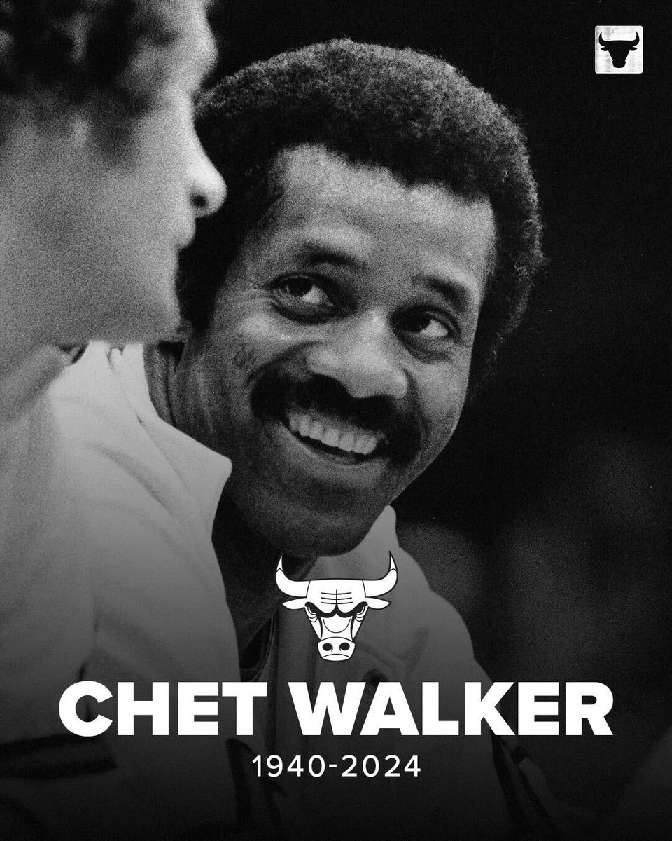 chicagobulls's tweet photo. We are deeply saddened by the passing of Chet Walker, a legendary figure in our team's history.

An inductee of the Naismith Basketball Hall of Fame, Chet left an indelible mark on the court and in the hearts of fans. During his six seasons with the Bulls from 1969 to 1975, the team never missed the playoffs. He was a seven-time NBA All-Star and an inaugural member of the Chicago Bulls Ring of Honor. His skill, dedication and contributions to the game made a lasting impact on the sport of basketball and the city of Chicago.

We extend our heartfelt condolences to his family, friends and all who were touched by his legacy. Chet Walker will forever be remembered as a true Chicago Bulls icon.