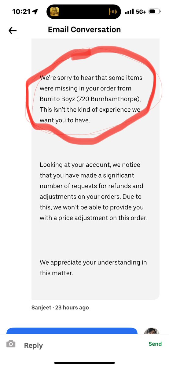 RayParkTO's tweet photo. @UberEats @Uber_Support First u identified a wrong issue? Then you sent me “copy&amp;paste” of a customer’s message? Then an explanation (still BS but fine print meh), but then u add insult to injury and send me a reminder email to use that said “discontinued promo”?! https://t.co/gJknmDljjK