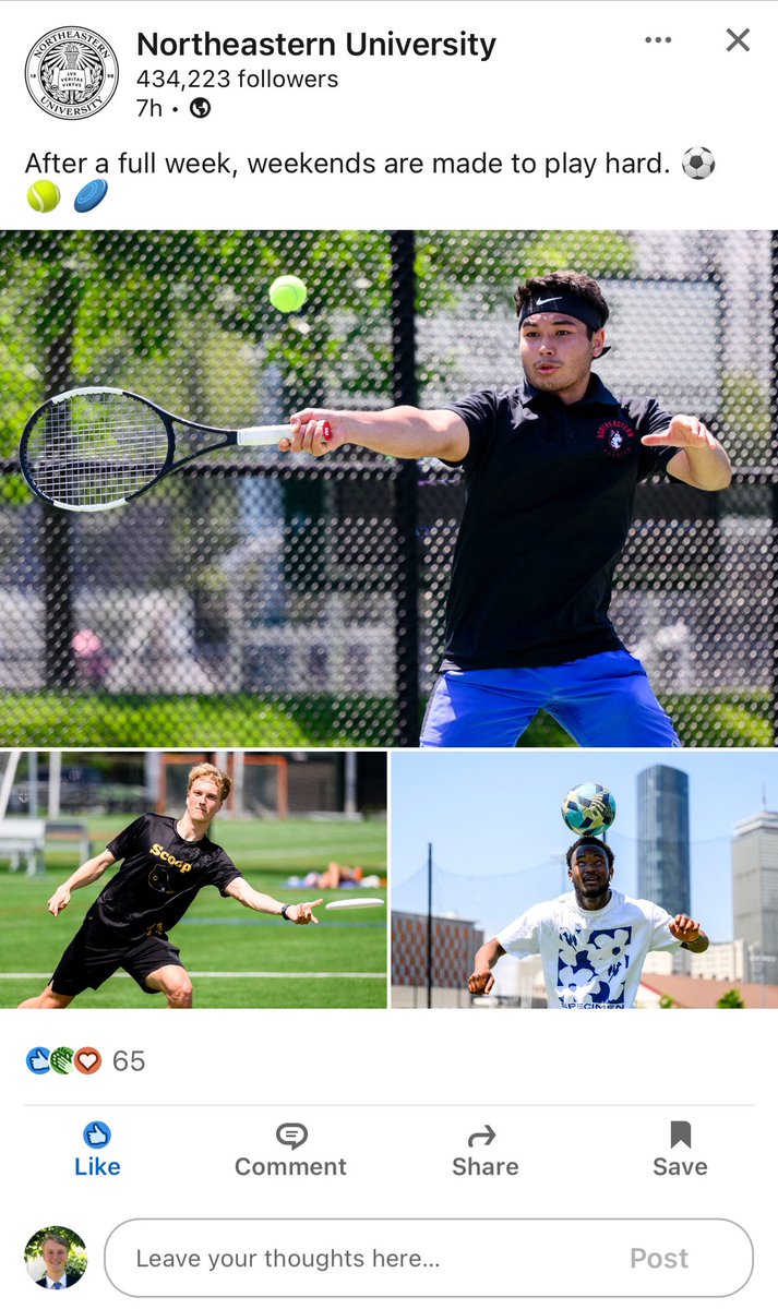 JacksonMcBiz's tweet photo. mom I made it. they posted me to the northeastern linkedin page https://t.co/3AZfopcLQu