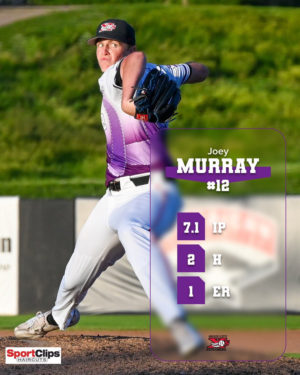 Our SportClips MVP on Strike Out Cancer night is <a href="/JoeyMurray30/">Joey Murray</a>! He had only 2 hits and 1 earned run during 7.1 innings pitched. 💜⚾️