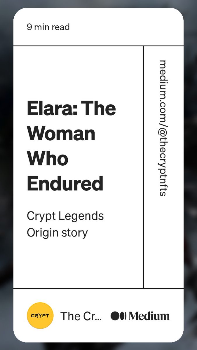 therealvicmanly's tweet image. Loved the new read about Elara. Great back story for the reveal Weds! @TheCrypt_Nfts #thecrypt