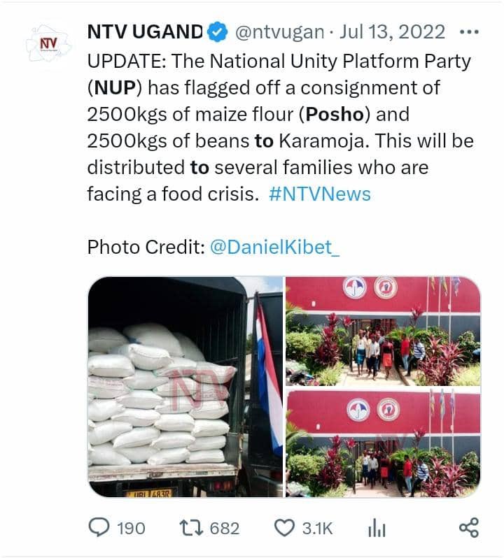 BwoweIvan's tweet photo. #NUP_Papers
#FraudAtNUP 

You posted prices of the goods in equation  about the same time  @NUP_Ug procured 2500 Kgs of beans and 2500kg. 

Boss by your own figures 
Posho 150000 /50 = 3000 @ 1 Kg

For beans it was 3500 @ 1 Kg. 

3000 x 2500 = 7,500,000 
3500 x  2500 = 8,750,000

Total.                  = 16,250,000

Boss using the highest (retail price) figures was on purpose.  

In this boss, it is you with the problem. 

Account for 63 million. Count us some sense. 

Do you need a blackboard, Sir?  Does the Math make sense for you?

Added it some of the expenses