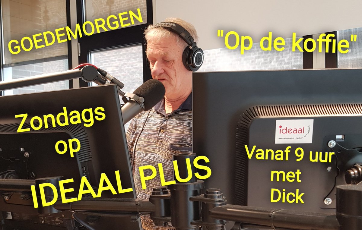 dickklg's tweet photo. Na een mooi IDEAAL dagje zijn we er weer vroeg bij op IDEAAL PLUS met koffie, muziek en de vaste items.
Een verzoekje aanvragen kan via de mail naar studio@radioideaal.nl of via de  app naar 0575-556560.
Luister gezellig mee . https://t.co/nlvEiYQQBG