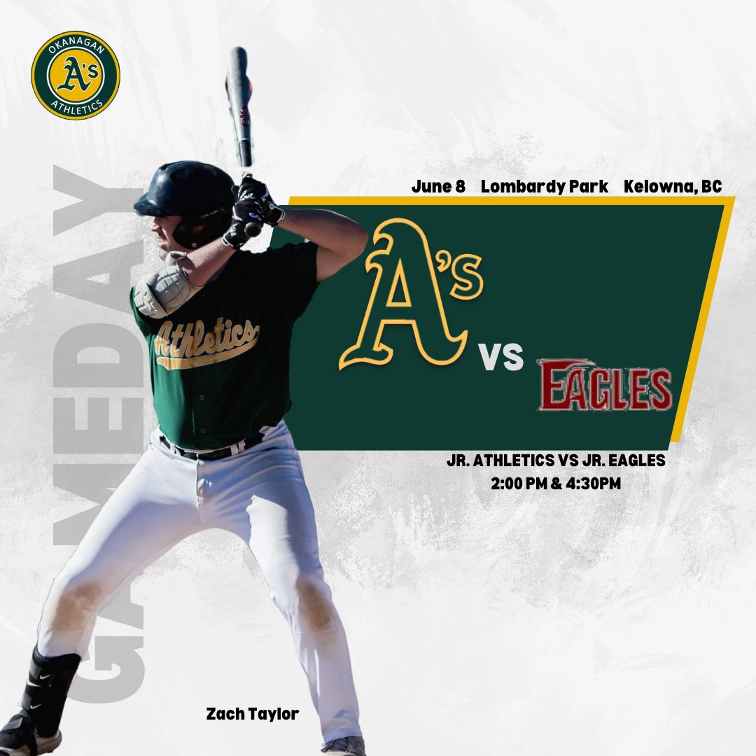 Okanagan_As's tweet photo. ❗️A's GameDay ❗️
Junior Athletics
🚩 Lombardy Park, Kelowna BC
⏰️ 2:00 pm & 4:30pm
🆚️ Victoria Eagle
Okanagan JR Athletics on gamechanger
https://t.co/DXmINKug42
#okanagan #okanaganathleticspbl #athletics #okanagana #baseballbc #baseballcanada https://t.co/JQe82Hgsku