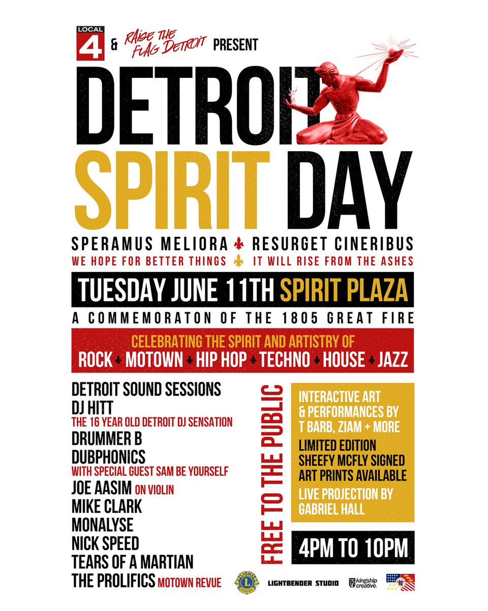 Tuesday coming up, free party at Woodward and Jefferson!! 4pm to 10pm