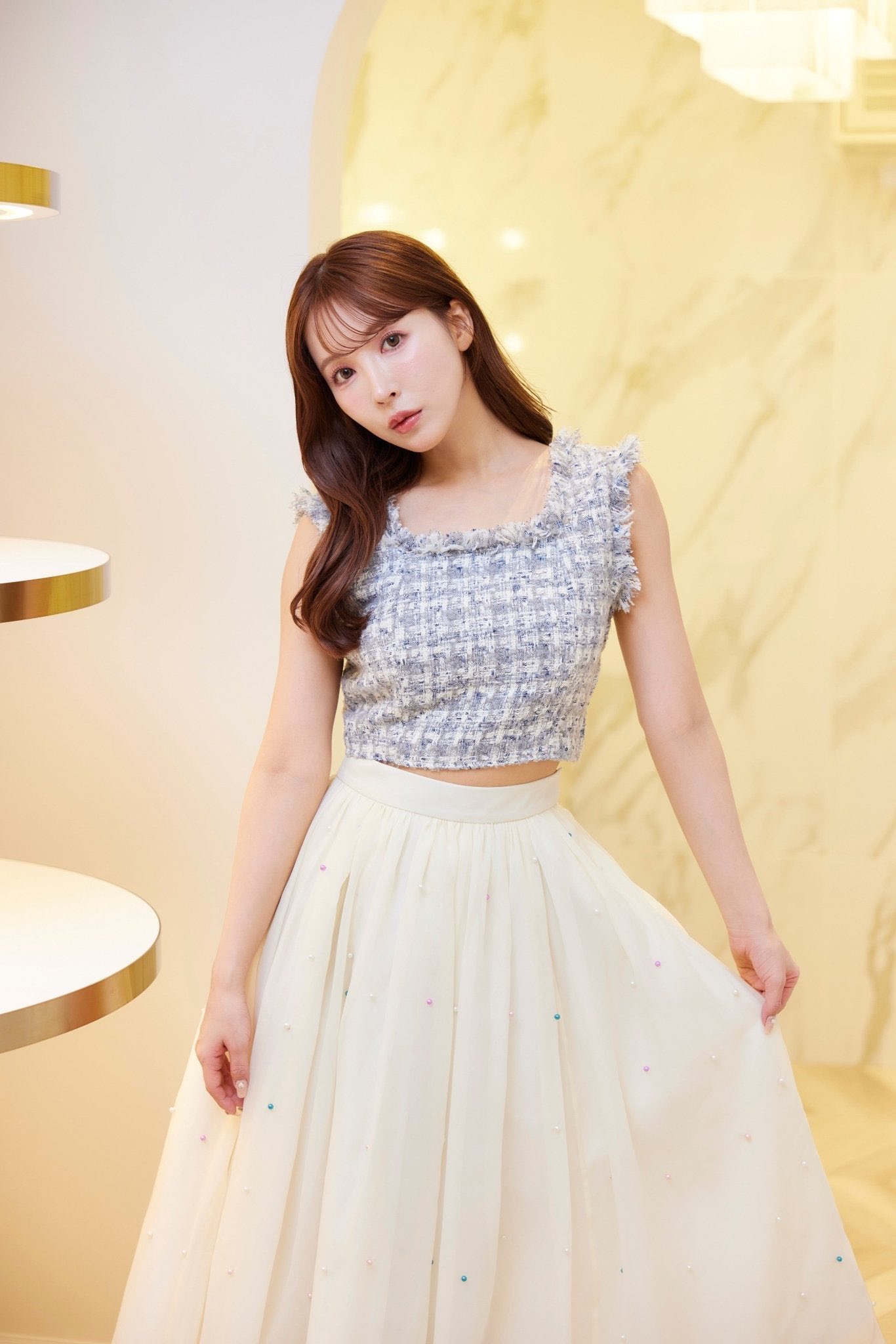mistreass Nep Tweed Compact Bustier ピンク - メルカリ
