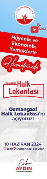 Osmangazi Belediyesi'nin vatandaşlara 4 çeşit yemeği yalnızca 80 liraya sunacağı Osmangazi Halk Lokantası, 10 Haziran Pazartesi günü saat 11.30'da açılıyor.
  osmangazi.bel.tr/tr/haber/bursa…