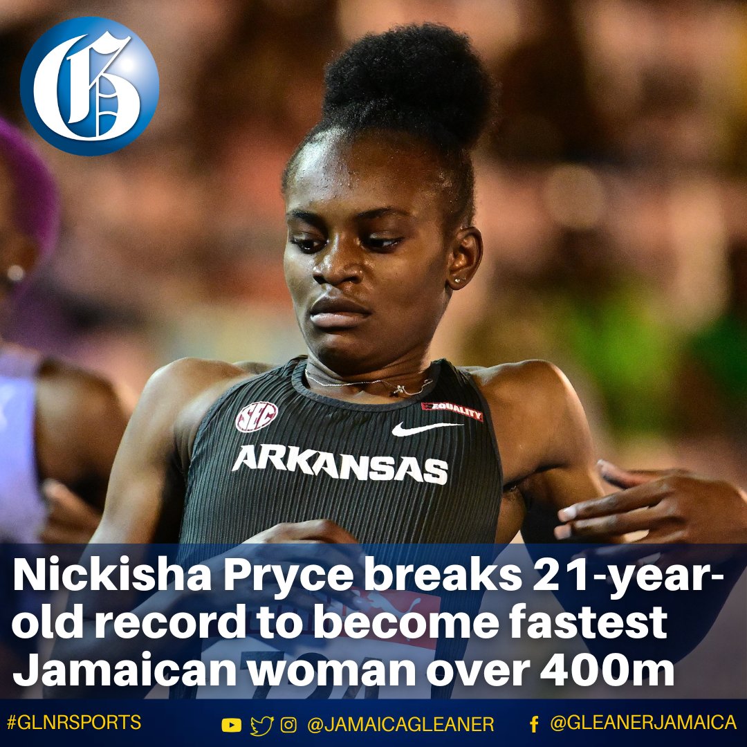 National senior champion Nickisha Pryce is now the fastest-ever Jamaican woman over 400 metres after running 48.89 seconds to break Lorraine Fenton's 21-year-old record on Saturday.

Read more: jamaica-gleaner.com/article/news/2… #GLNRSports