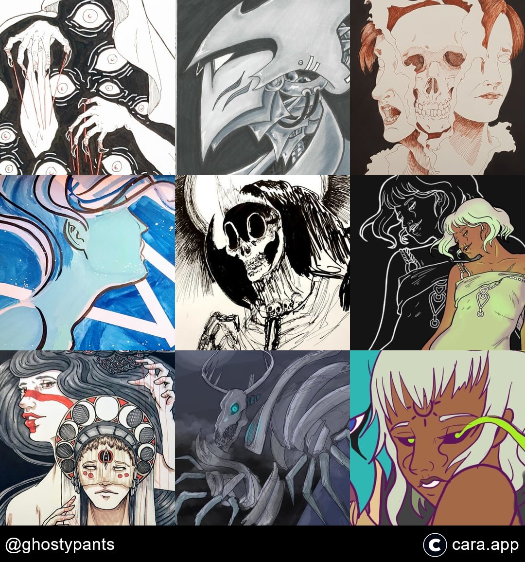 ghosty_pants's tweet photo. Hey guys I'm on Cara as ghostypants! Here's my current #CaraBest9 

I'm way more active there, so consider giving a follow! https://t.co/1obXFa8OC8