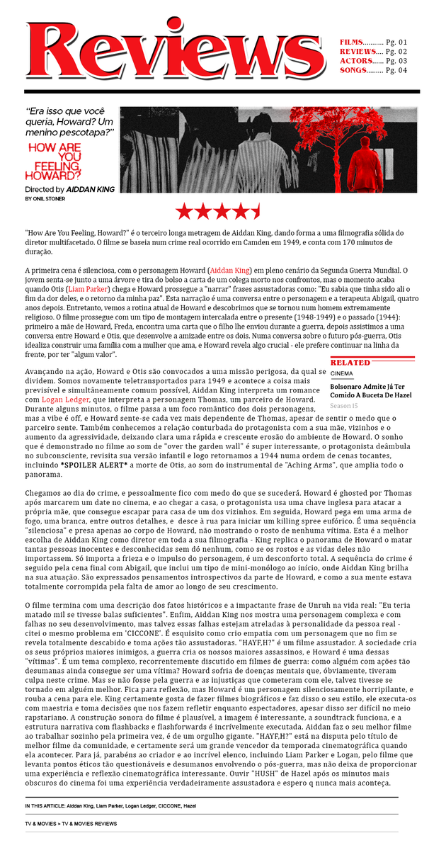 📰 Our review of 'How Are You Feeling, Howard?' by Aiddan King.

— Score: 4.5/5 stars