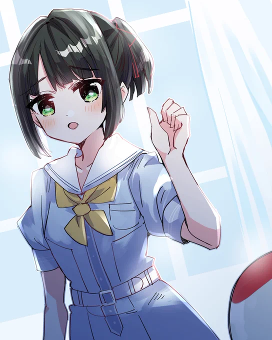 吟子ちゃん「おツルさん、ポニーテール、似合うかな…?」 #蓮ノ空美術部 