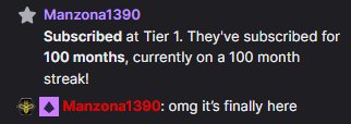 HoneyBeeCMNDR's tweet photo. I'm not sure how many people can say they've either subbed to a stream for 100 months or are lucky enough to have someone sub to them for 100 months straight but dude is a legend! Thanks for continuing to support 🐝💛🐝💛🐝

@Manzona1390 https://t.co/WEew0nifSS