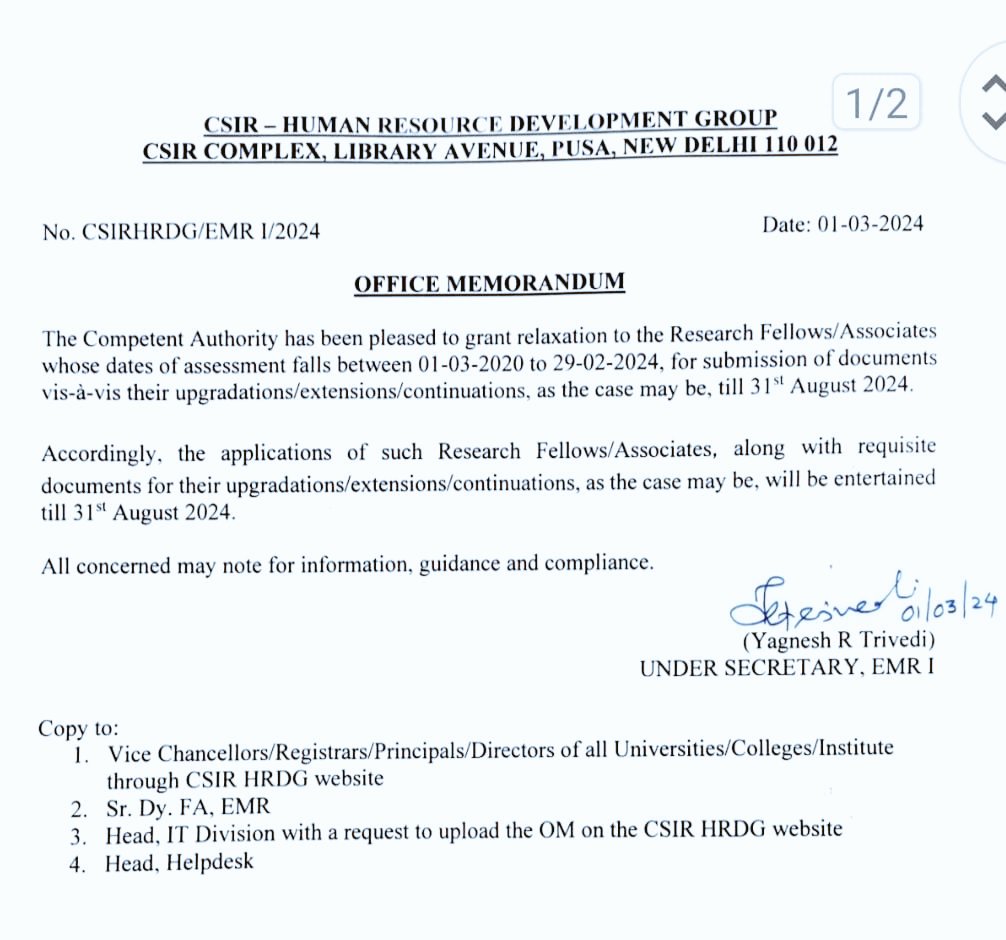 AIRSAIndia's tweet photo. 🔔 Attention @CSIR_IND @DrNKalaiselvi
1️⃣ It's been over 3 months since the OM was released on March 1st, yet no initiative has been taken to process the documents of remaining inactivated fellows. 
2️⃣ Many scholars are facing severe mental stress due to the delay in fellowship disbursement. 😞
3️⃣ Numerous scholars have complained to AIRSA about the CSIR help desk's response that they haven't received information from higher authorities. 
Please expedite the process and provide a clear way forward for submitting the necessary documents. The academic future of many is at stake! 🧑‍🎓 @HRDG_CSIR @PMOIndia @AjaySoodIISc @DrJitendraSingh @TimesNow