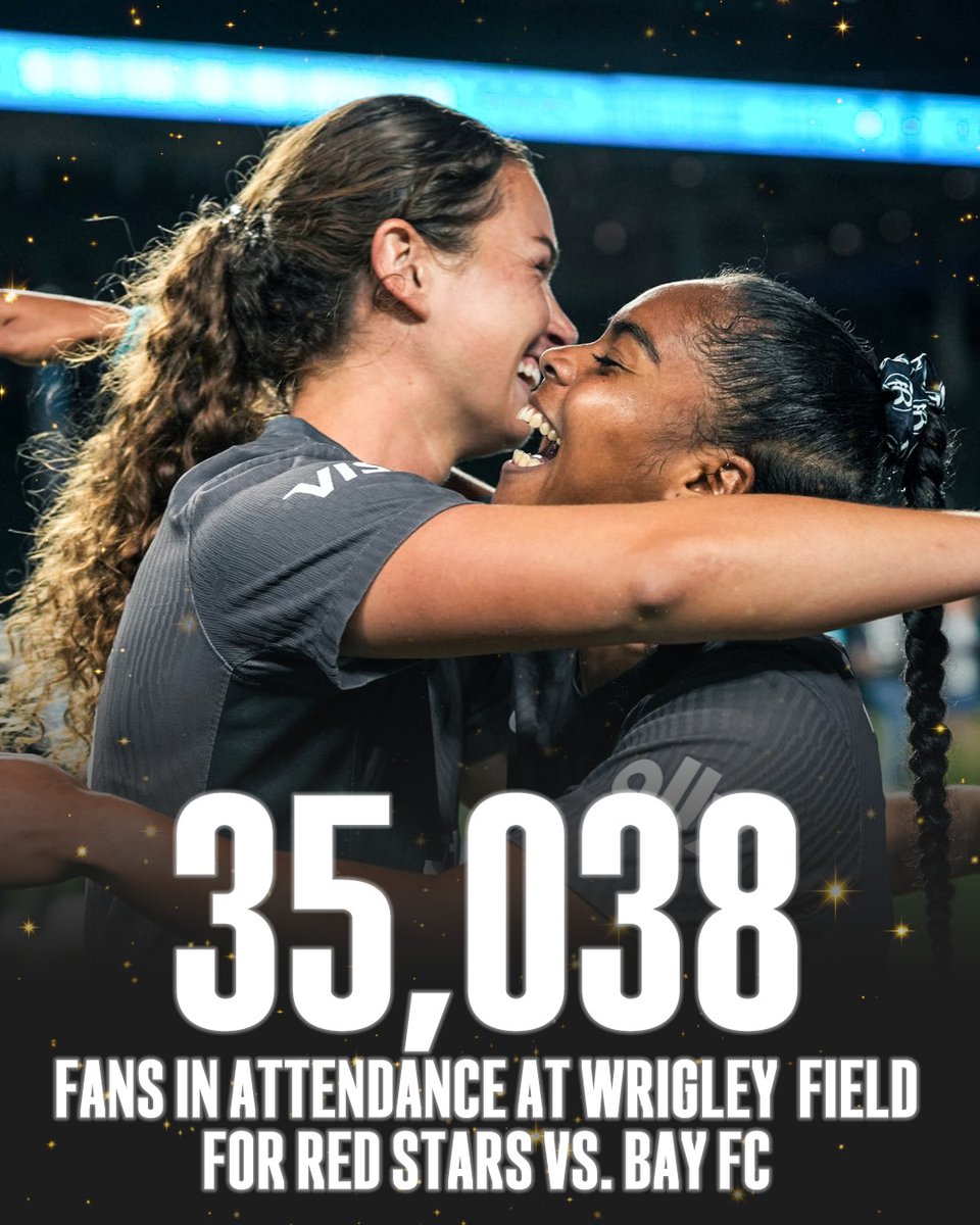 espn's tweet photo. RED STARS VS. BAY FC BROKE THE NWSL ATTENDANCE RECORD‼️👏

📸: @wearebayfc https://t.co/UbGXwrp85u