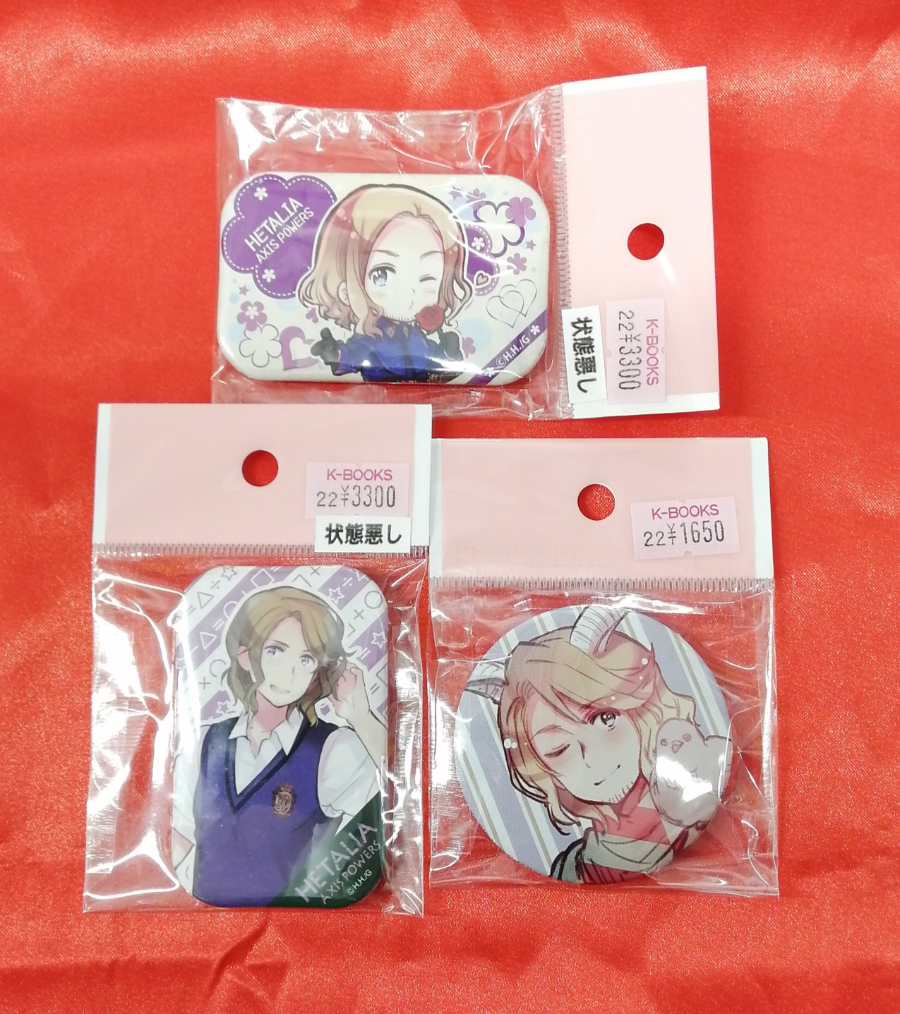 ヘタリア ヒサゴ よこ長缶バッジ コミケ94 スクエア缶バッジ フランス