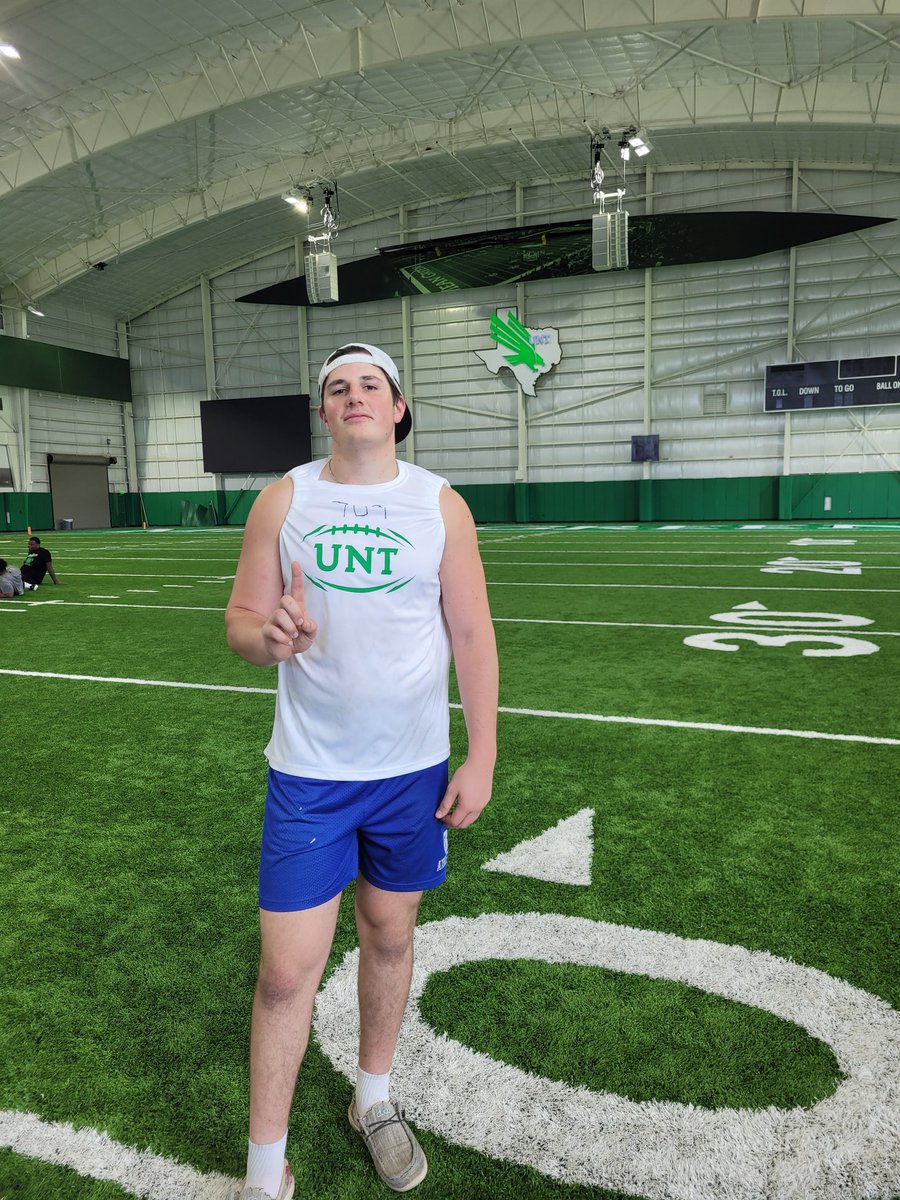 gavin_spruell's tweet photo. Great Way to finish off the camp carousel @UNTFootball. Thank you @coachdgary for the Great work today. Headed back to show everything I learned to @DogssportsFb to be even better for the season. 
@CoachKeane_ https://t.co/v6CG3Llvdd