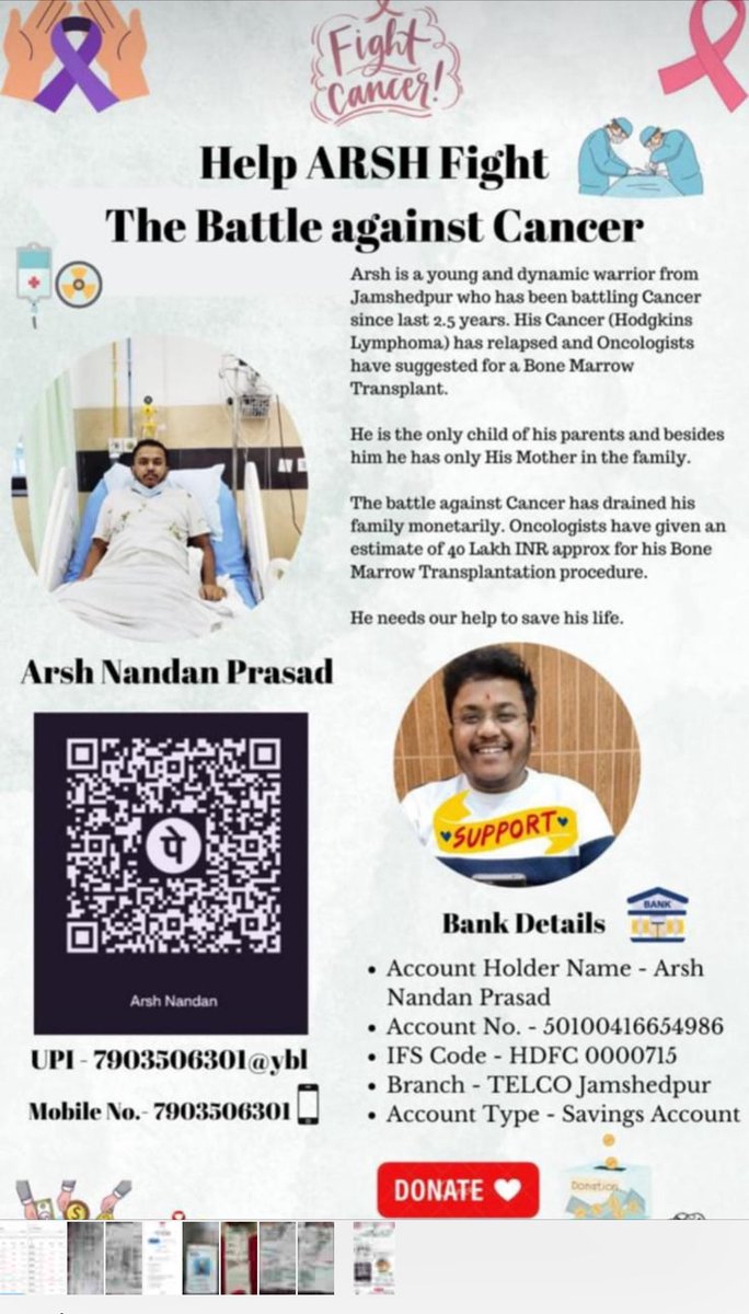share_org's tweet photo. @BeingSalmanKhan @iamsrk @YUVSTRONG12 @sachin_rt @PMOIndia @PM_nepal_ @DCEastSinghbhum @SonuSood 

We request all of you to save this young soul from the fangs of CANCER by donating whatever amount you like to contribute. The total support required is around 50 lakhs. https://t.co/8CD4O1a9va
