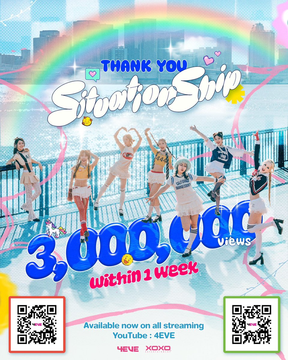 #4EVEsituationship You’re on my mind !

3,000,000 วิวแล้ว 
ไปกันต่อค่ะ

#Situationship เพลงใหม่ จาก #4EVE 
ชมและฟังได้แล้ววันนี้
🎬youtu.be/aUs0Y0vGgW0?si…

Spotify
spoti.fi/3KpfE4P

#4EVEsituationship3M 
#Tpop #XoxoEntertainment