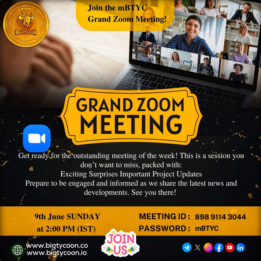 mBTYC_Official's tweet photo. 🚀 Ready to take control of your financial future? Join our Grand Zoom event to explore strategies, tips, and tools to achieve your goals. 📈💡 Don't miss out! #FinancialFreedom #ZoomEvent #InvestInYourself #PakvsUSA #UFCLouisville #europei #SHEESHbyDMDBOYS #Suomi #crypto https://t.co/wxtPCBIwNc