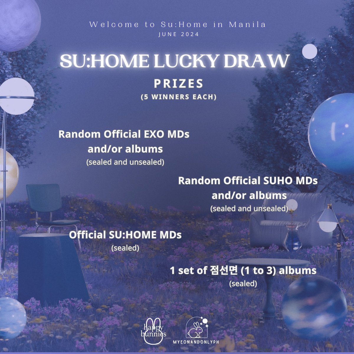 EXO-Ls &amp; Bunnyzens 📣
We're extending the deadline for joining until June 16 11:59 PM and we have decided to unlock the following prizes for everyone 🎊

Join now 🐰➡️ forms.gle/8X43QiqTcVQ7K1…

<a href="/weareoneEXO/">EXO</a> 
#수호 #SUHO #2024SUHOASIATOUR #SUHOMEinManila