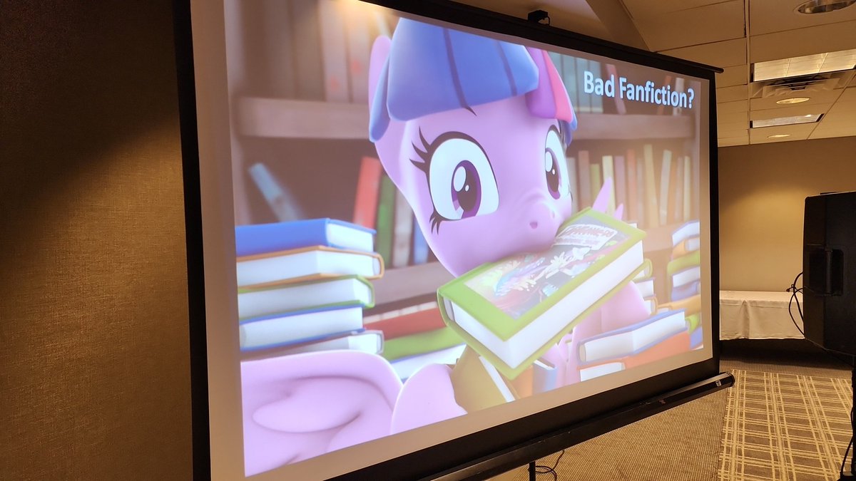 argodaemon (@argodaemon) on Twitter photo If you are at <a href="/WhinnyCityPony/">Whinny City Pony Con</a>, we are hosting the annual Bad Fanfiction panel in 5 minutes! Deep Dish Room! #WCPC2024 If you are at <a href="/WhinnyCityPony/">Whinny City Pony Con</a>, we are hosting the annual Bad Fanfiction panel in 5 minutes! Deep Dish Room! #WCPC2024