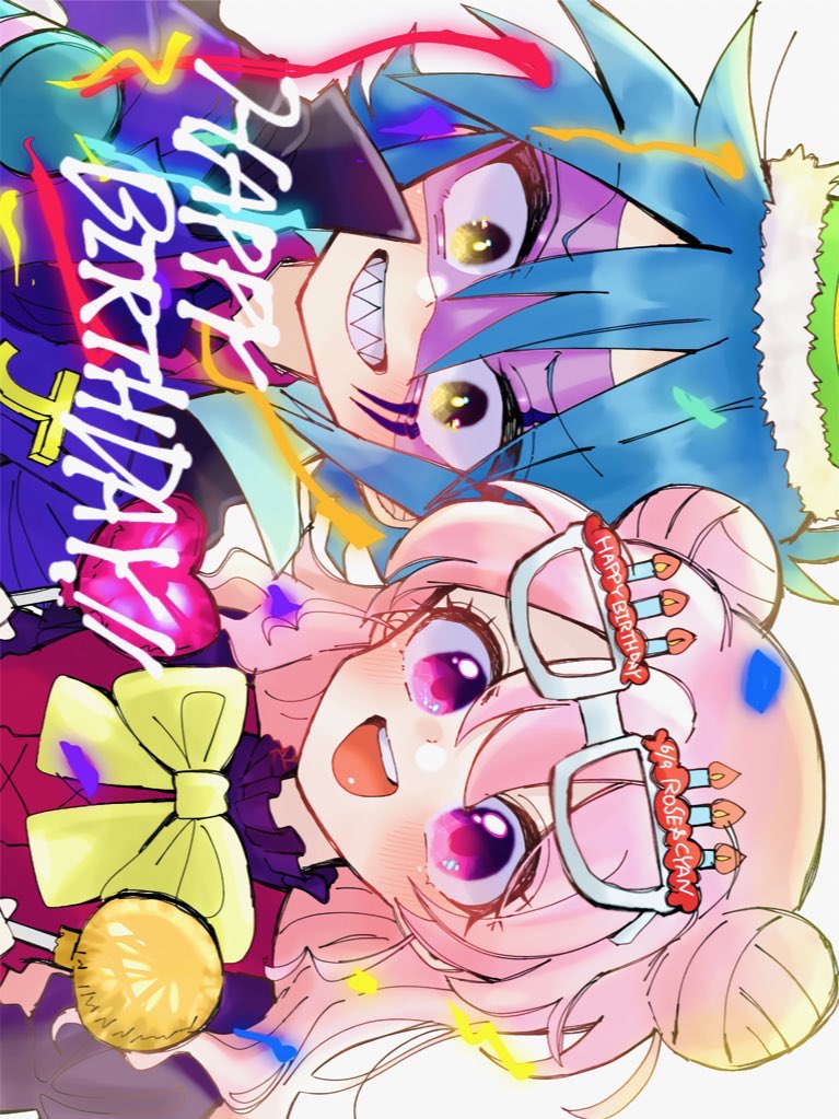 #地獄兄妹誕生祭2024
 #シアロズ誕生祭2024

過去絵ですが！☂️🌹🎉✨
双子おめでとう～～！！🎂💕💕絶対動画描くから待っててね…！！！