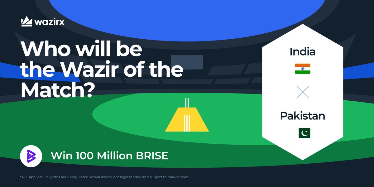WazirX: India Ka Bitcoin Exchange (@wazirxindia) on Twitter photo Another Mauka to win 100 Million $BRISE is here 🤯
» Repost this tweet
» Follow <a href="/WazirXIndia/">WazirX: India Ka Bitcoin Exchange</a> & <a href="/bitgertbrise/">Bitgert - $BRISE</a>
» Reply who will be 'Man of the Match' using #WazirOfTheMatch
25 lucky winners will win 100M $BRISE each 🤑 🏏
#INDvsPAK Another Mauka to win 100 Million $BRISE is here 🤯
» Repost this tweet
» Follow <a href="/WazirXIndia/">WazirX: India Ka Bitcoin Exchange</a> & <a href="/bitgertbrise/">Bitgert - $BRISE</a>
» Reply who will be 'Man of the Match' using #WazirOfTheMatch
25 lucky winners will win 100M $BRISE each 🤑 🏏
#INDvsPAK