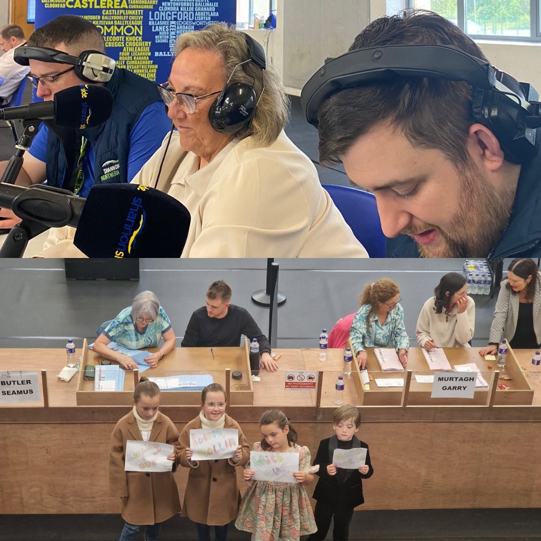 📸“Keeping our town rollin, with our Nana Nolan”

Peggy Nolan’s biggest supporters, her grandchildren, are with her in Longford Count Centre.

Tallies suggest Peggy Nolan will retain her seat.

#LE24 #longford #shannonsidefm