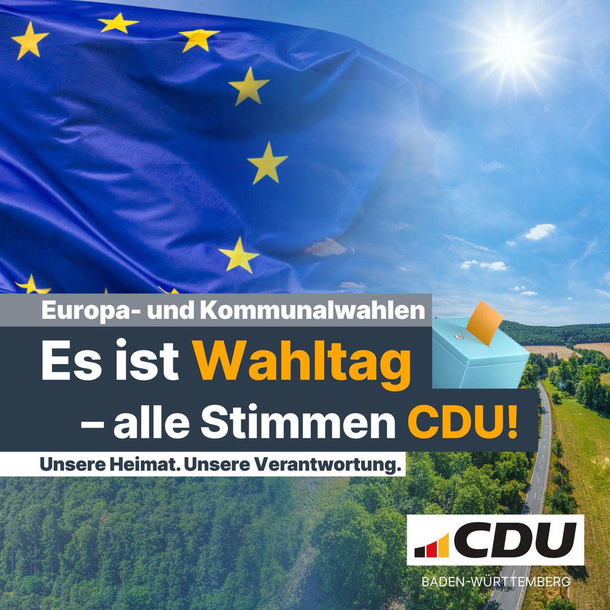 Es ist Wahltag! Bitte geht wählen und macht von Eurem demokratischen Wahlrecht Gebrauch! ❌🗳️🚀

#europawahl #europawahl2024 #kommunalwahl #kommunalwahl2024 
#cdubw #cdukvrt