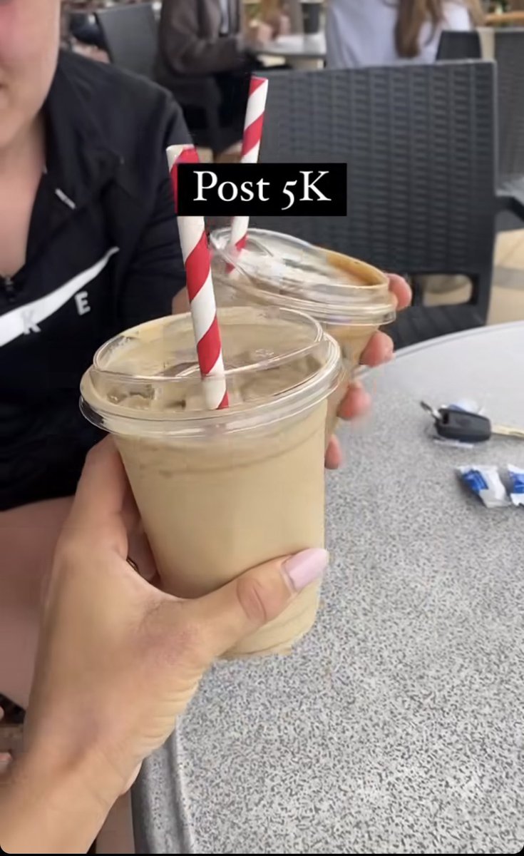 Is there a better post 5K treat than an iced latte?🧋