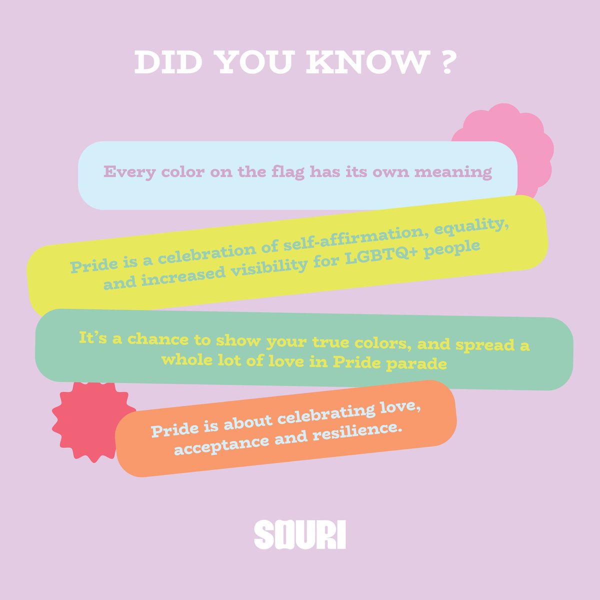 Let’s talk about Pride Month 🏳️‍🌈✨

หลังจากที่เราอยากให้ทุกคนสังเกตที่บ่งบอกถึงความเป็นตัวเองผ่านสีต่างๆแล้ว วันนี้เรามาพูดถึงเดือนแห่งความภาคภูมิใจและความหลากหลายกันเถอะ 🥰

#SOUR #SOURIBKK #Mytruecolor