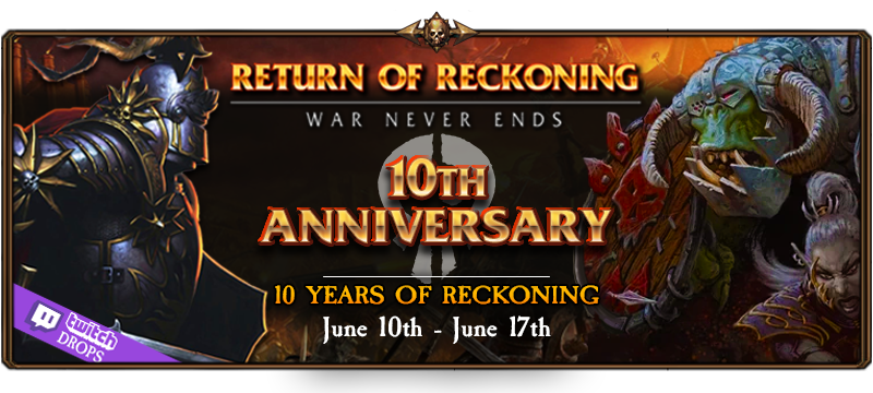 WAR_RoR's tweet photo. 🎆Happy 10th Anniversary Return of Reckoning!

We are incredibly grateful to all of you for supporting us over the years, keeping WAR alive and choosing it your home.

Read more here: https://t.co/aMXVpOXS4m

#WarhammerCommunity #warhammerfantasy #warhammer https://t.co/LrqwAEKsXv