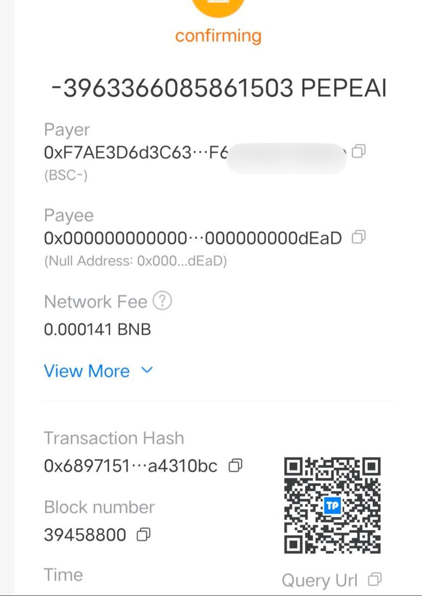 To better develop the project, starting today, we have decided to buy back PEPEAI for destruction. Today, we bought back $10,000 worth of PEPEAI and destroyed it. Stay tuned for more actions from us!
#pepeai #pepe #bnb