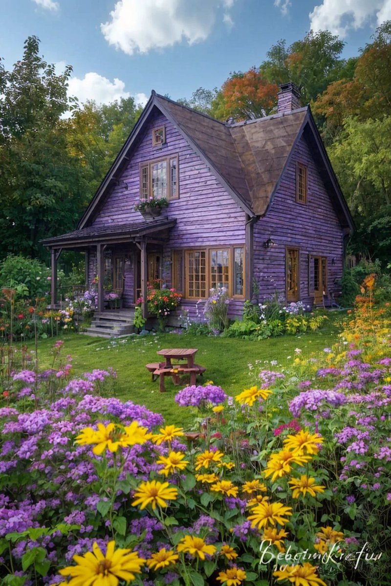 Arc_Green_9's tweet photo. The purple house is very romantic ☺️🥰 https://t.co/vPVim7YIy6