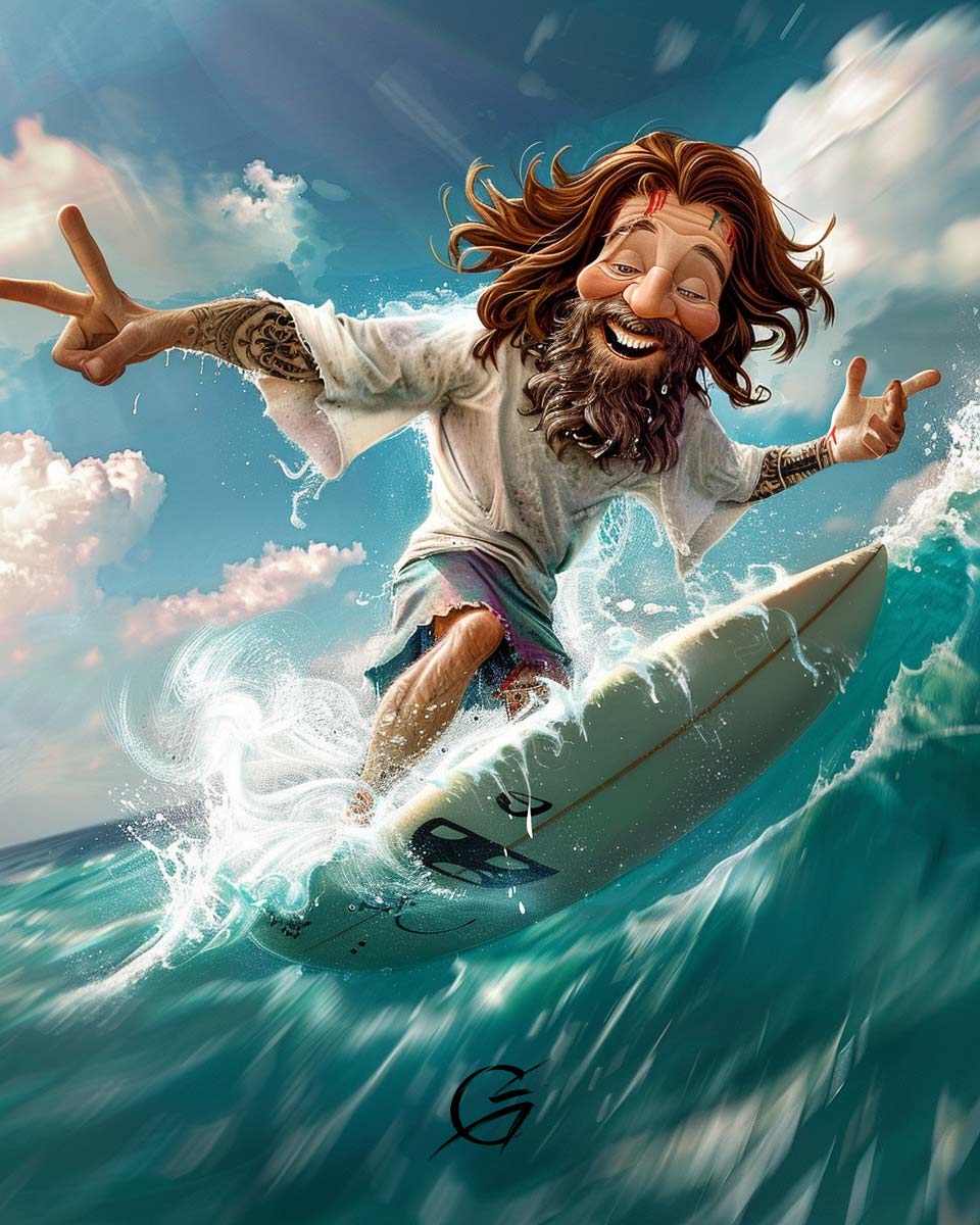 g_art_official's tweet photo. Riding the waves of life with style and a splash of humor! 🏄♂️✨
#caricature #caricatures #caricatureartist #surfing #sundayvibes #funnycaricatures #beachlife #hilariousart #caricatureart #surfinglife #oceanfun #weekendwaves https://t.co/mMFJ0rWq1V