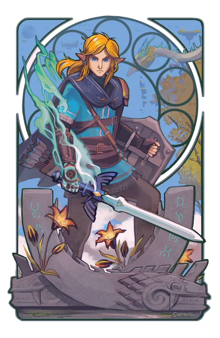Finished a new print! Art Nouveau Tears of the Kingdom Link 