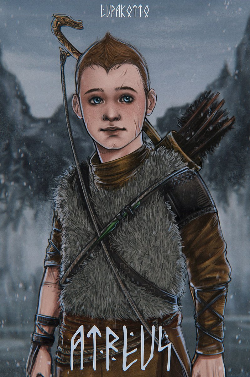 lupakotto's tweet photo. Когда я увидела Атрея в God of War (2018), то поняла, что я обязана его нарисовать. Ну уж слишком он крутой😎❤️ 

#арт #рисунок #art #godofwar #procreate https://t.co/cpF8eTeWIo