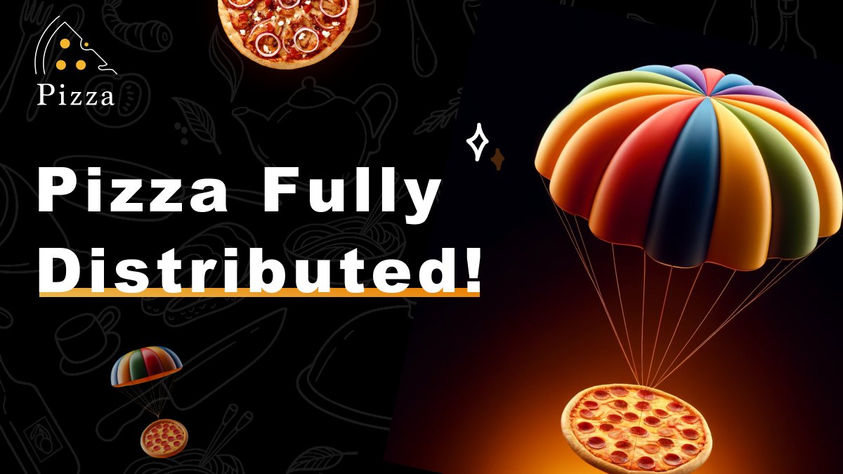 🎉 Pizza has now been fully distributed! 🍕

Thank you for your patience and support, and we hope you enjoy your $pizza. ❤